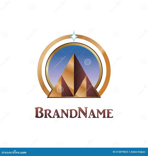 Vector Logo with a Pyramid for Decoration and Design Stock Vector ...