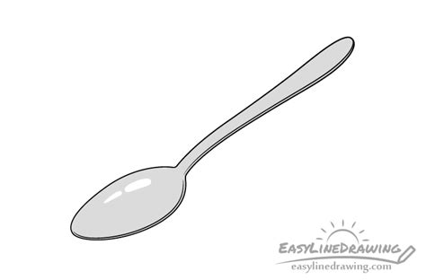 How to Draw a Spoon in 6 Easy Steps - EasyLineDrawing