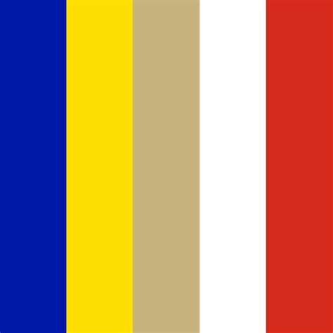 Andorra Flag Colors. #colorpalettes #colorschemes #design #colorcombos