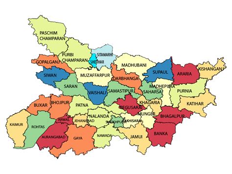 Image result for map of bihar with districts bhulekh | Bihar map full ...