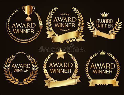 Golden Laurel Wreath Award Winner Collection Stock Illustration ...