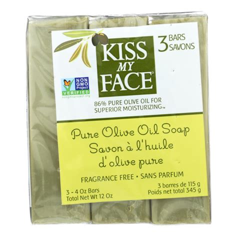 Kiss My Face Pure Olive Oil Moisturizing Soap - Pack Of 3 - 4 Oz