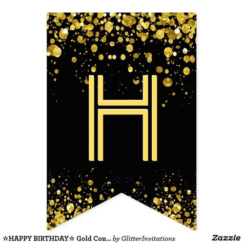 Banderines confeti del oro del ☆HAPPY BIRTHDAY☆ | Zazzle.com in 2020 ...