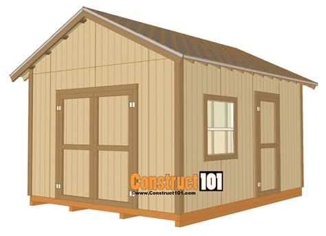 12x16 Shed Plans - Gable Design - Construct101