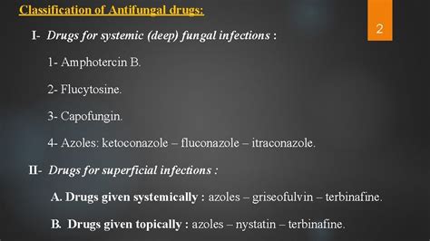 AntiFungal Drugs Classification of Antifungal drugs I Drugs