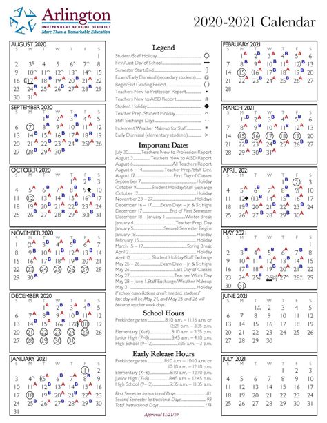 Great Hearts Arlington Calendar - Printable Word Searches