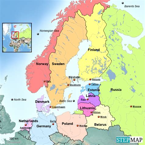 StepMap - Northern Europe - Landkarte für Germany