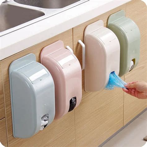 Wall Mount Container Holder Garbage Bag Dispenser Recycle Bag Storage ...