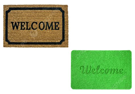 Welcome Mats Isolated Over White Isolated, Mat, White, Grass PNG ...