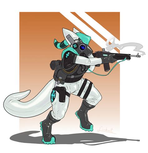 FurryBooru - anthro assault rifle clothed clothing digitigrade ...