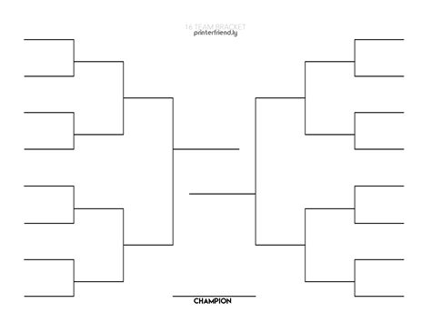 16 Team Bracket Printable - Printable Templates