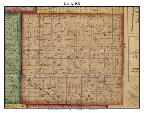 Liberty, Indiana 1857 Old Town Map Custom Print - Henry Co. - OLD MAPS