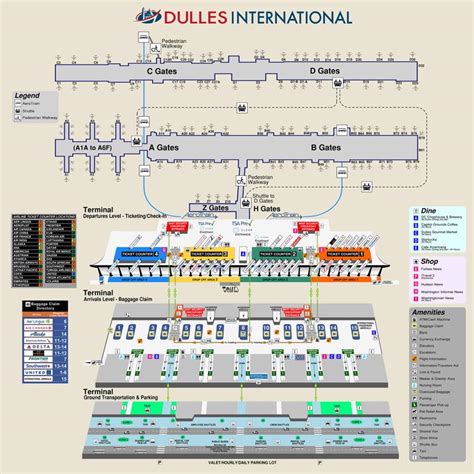 Dulles Airport(IAD) Terminal Maps, Shops, Restaurants, Food Court 2024