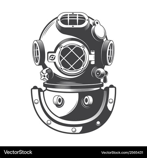 Diving helmet Royalty Free Vector Image - VectorStock