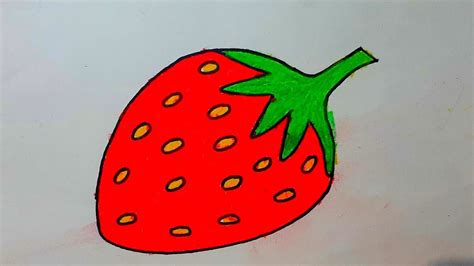 strawberry drawing simple step by step | strawberry drawing easy