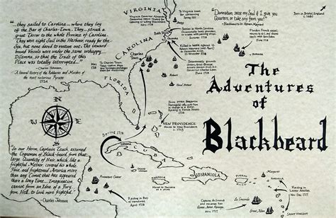 Blackbeard Hand Drawn Map - Etsy