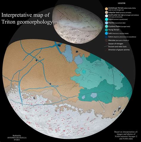 Interpretative map of Triton geomorphology. Realized by Antonio ...