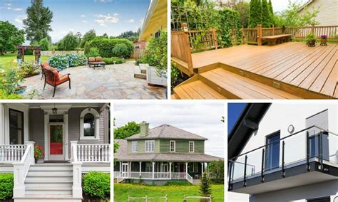 What's are the differences among a porch, veranda, deck, balcony and patio?