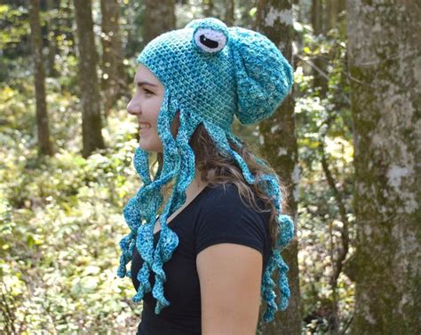 Pattern Only Crochet Octopus Hat: Cap Knit Beanie Cartoon Cute Plush ...