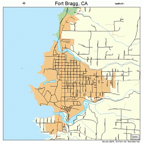 Fort Bragg California Street Map 0625058