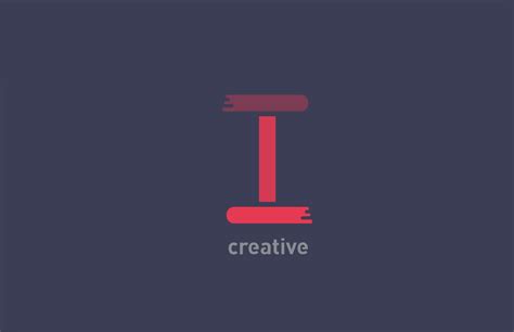 I red color alphabet letter logo design icon for company and business ...