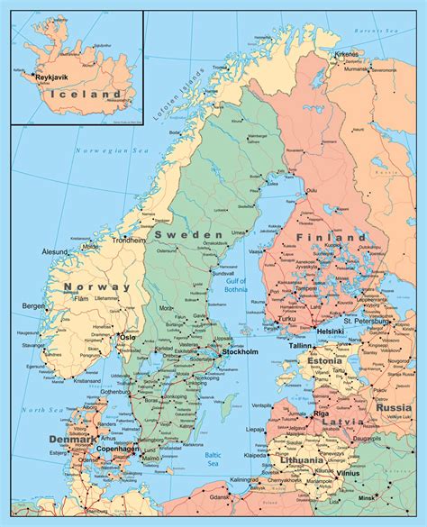 Maps of Baltic and Scandinavia | Detailed Political, Relief, Road and ...