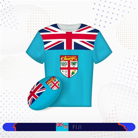 Fiji rugby jersey with rugby ball of Fiji on abstract sport background ...