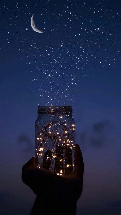 Download Moon And Stars Iphone Light In A Jar Wallpaper | Wallpapers.com