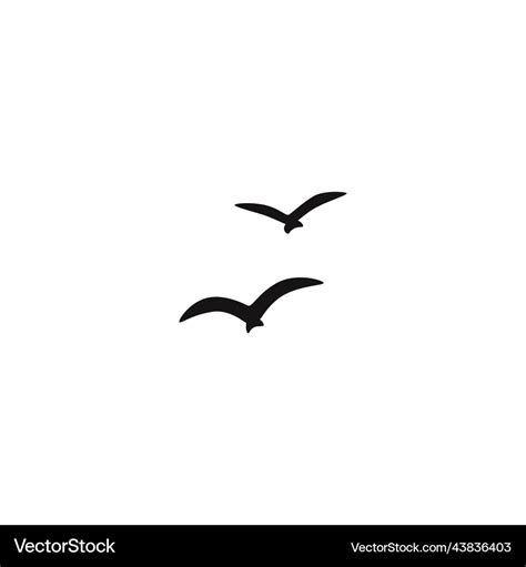 A flock of flying silhouette birds Royalty Free Vector Image