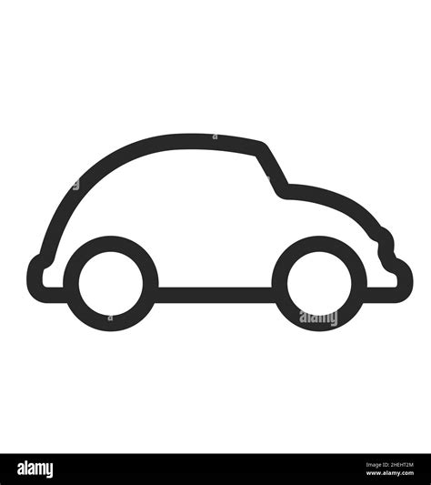 simple cartoon car outline silhouette side view vector isolated on ...