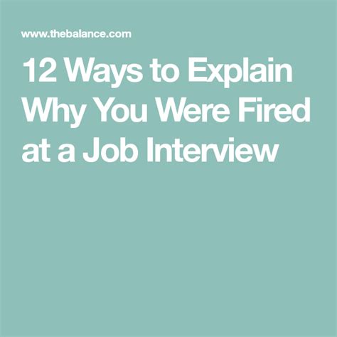 12 Ways to Explain Why You Were Fired at a Job Interview Fire Jobs, Job ...