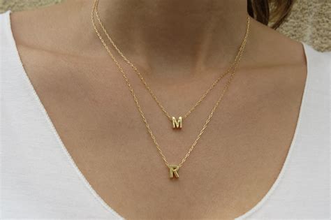 Goldfilled Initial Necklace - Gold Letter Necklace, Gold Necklace ...