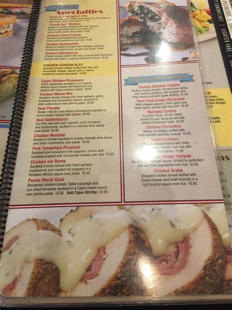 Menu at Marietta Diner restaurant, Marietta