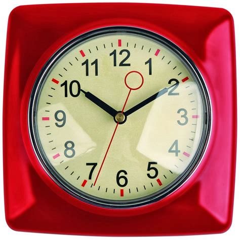 Mad for Mid-Century: Retro Kitchen Wall Clock, Red and Mint Green