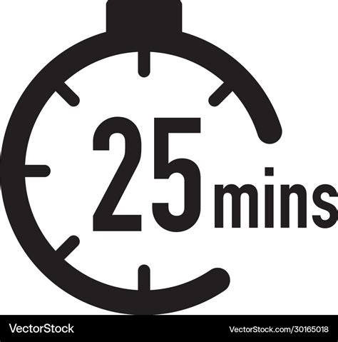 25 minutes timer stopwatch or countdown icon time Vector Image