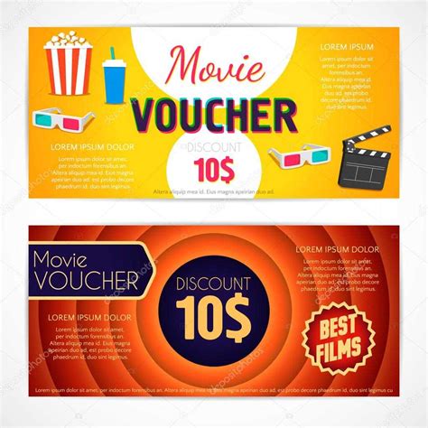 Discount Voucher Movie Template, Cinema Gift Certificate with Movie ...