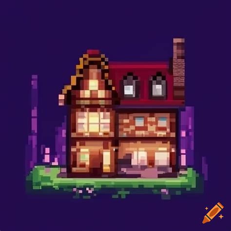 Pixel art house 16x16 pixels on Craiyon