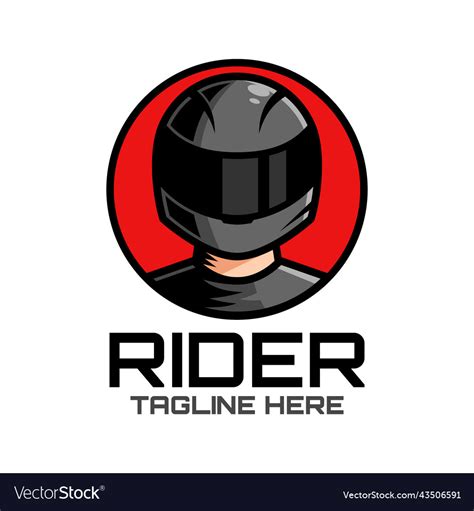 Black helmet rider logo design Royalty Free Vector Image