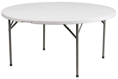 60" Round Granite White Plastic Folding Table from Renegade | Coleman ...