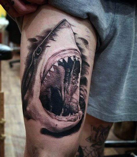 90 Shark Tattoo Designs For Men - Underwater Food Chain | Shark tattoos ...