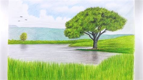 80 Sample Landscape colour pencil sketches with New Drawing Ideas | All ...