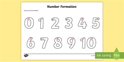 Number Formation Worksheet / Activity Sheet - Number formation