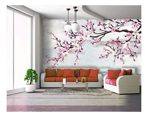 wall26 Large Wall Mural - Watercolor Style Ink Painting Pink Cherry ...