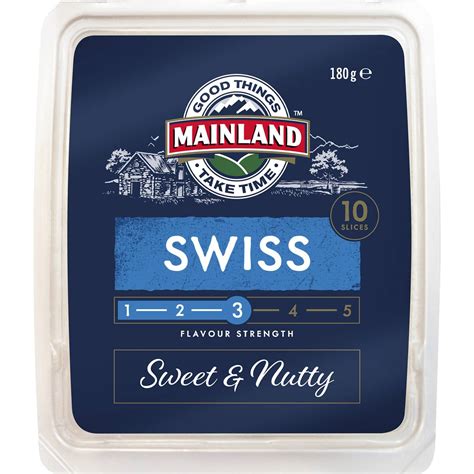 Mainland Swiss Cheese Slices 180g | Woolworths