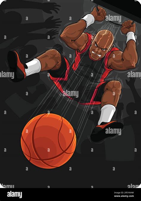 Basketball Player Cartoon Dunking