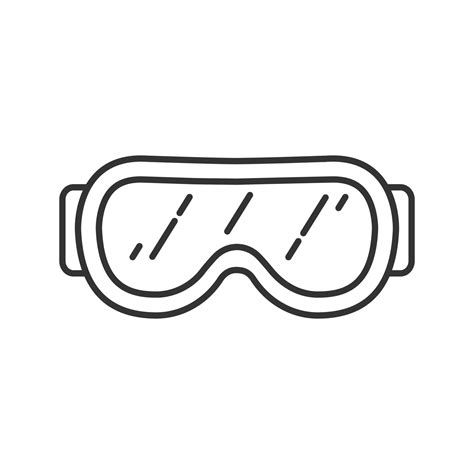 Ski goggles linear icon. Thin line illustration. Snow glasses. Safety ...