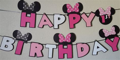 Minnie Mouse Birthday Banner Minnie Mouse Party Minnie Mouse