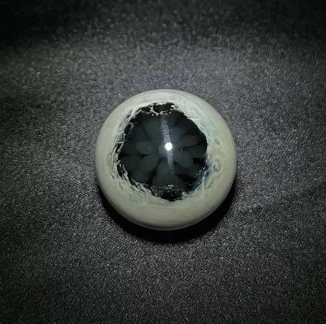 1.02” “HIDDEN LOTUS” Green Eye Implosion Glass Art Eyeball Marble USA ...