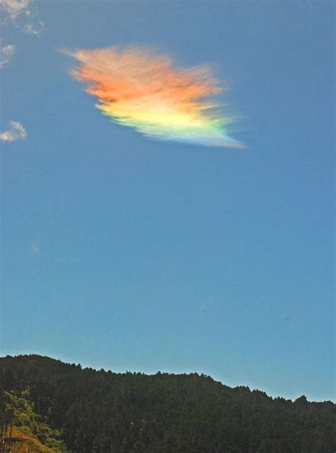 Fire rainbows caused by the light refraction though ice crystals in ...