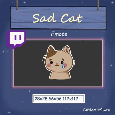 Twitch Emote Sad Cat - Etsy